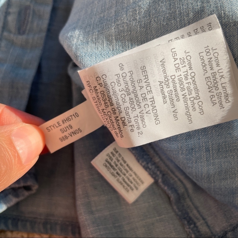 Madewell Blue Short Sleeve Tie Bottom Boxy Button Down Shirt - Picture 13 of 14